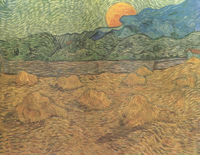 Vincent Van Gogh Evening Landscape with Rishing Moon (nn04)